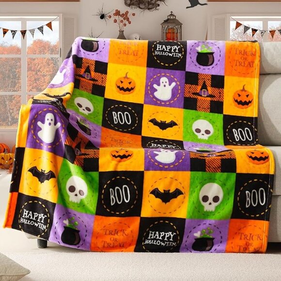 Neiman Marcus Halloween Luxury Fleece Throw Blanket